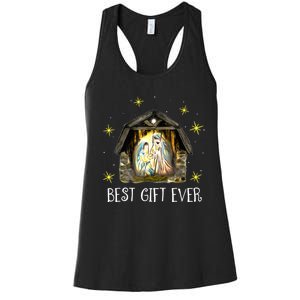 Best Ever Christmas Cool Jesus Nativity Scene Christian Women's Racerback Tank