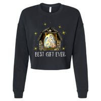 Best Ever Christmas Cool Jesus Nativity Scene Christian Cropped Pullover Crew