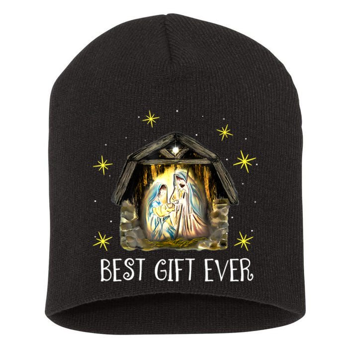 Best Ever Christmas Cool Jesus Nativity Scene Christian Short Acrylic Beanie