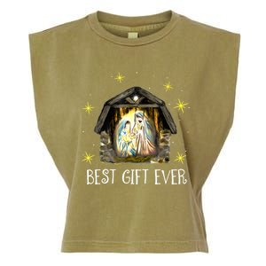 Best Ever Christmas Cool Jesus Nativity Scene Christian Garment-Dyed Women's Muscle Tee