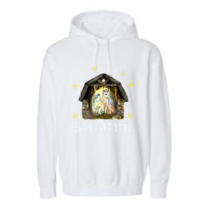 Best Ever Christmas Cool Jesus Nativity Scene Christian Garment-Dyed Fleece Hoodie