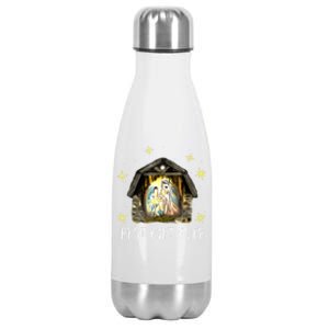 Best Ever Christmas Cool Jesus Nativity Scene Christian Stainless Steel Insulated Water Bottle