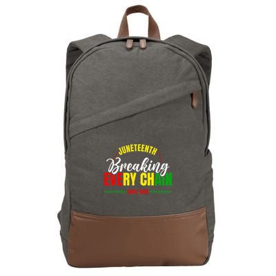 Break Every Chain Juneteenth Proud Black History  Pride Cotton Canvas Backpack