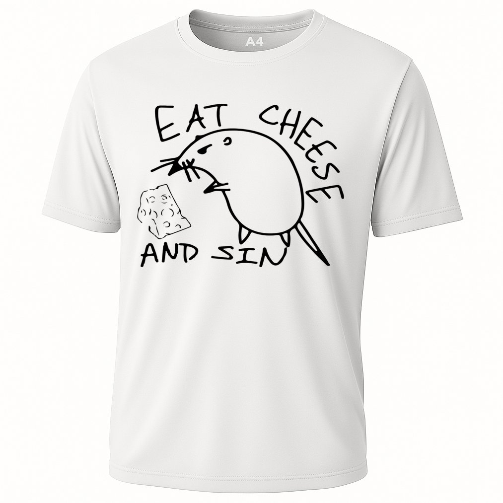 Buy Eat Cheese And Sin Funny Rat Cooling Performance Crew T-Shirt