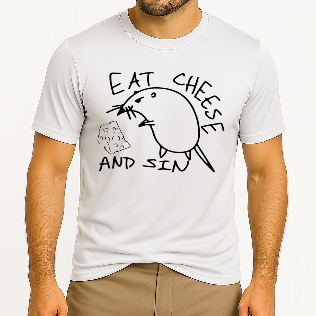 Buy Eat Cheese And Sin Funny Rat Cooling Performance Crew T-Shirt