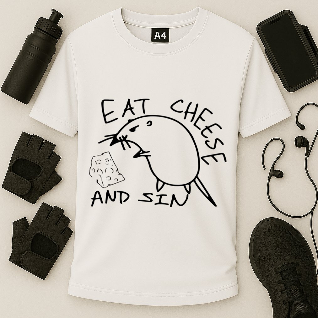 Buy Eat Cheese And Sin Funny Rat Cooling Performance Crew T-Shirt