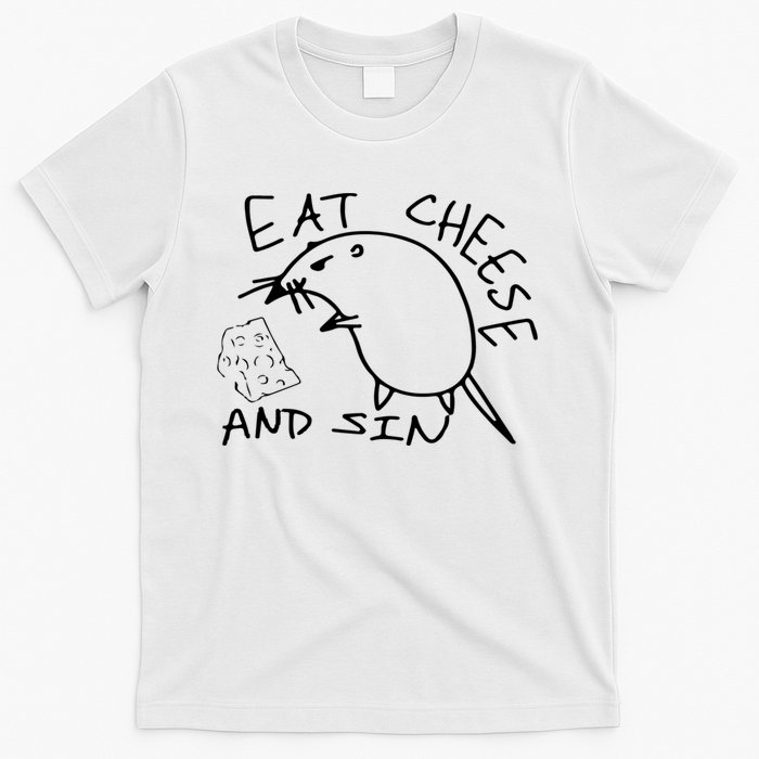 Buy Eat Cheese And Sin Funny Rat T-Shirt