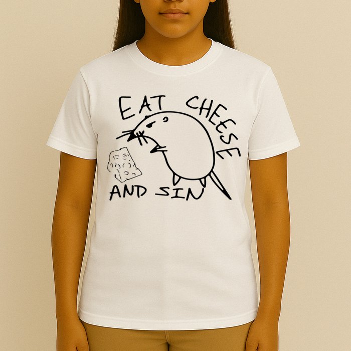 Buy Eat Cheese And Sin Funny Rat T-Shirt