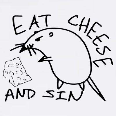 Buy Eat Cheese And Sin Funny Rat T-Shirt
