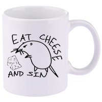 Buy Eat Cheese And Sin Funny Rat 11oz C Handle Ceramic Mug