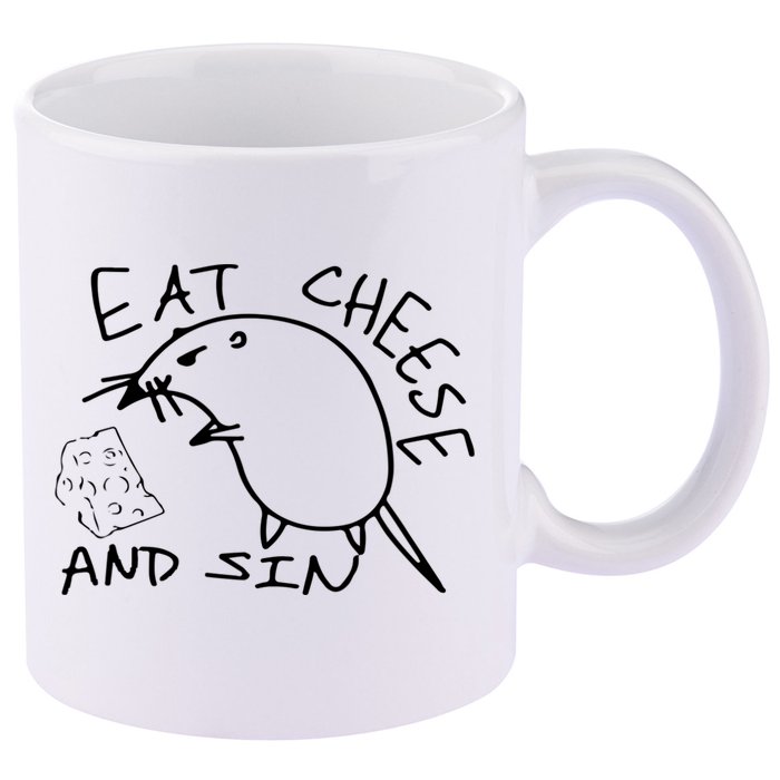 Buy Eat Cheese And Sin Funny Rat 11oz C Handle Ceramic Mug