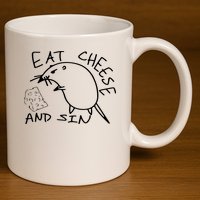 Buy Eat Cheese And Sin Funny Rat 11oz C Handle Ceramic Mug