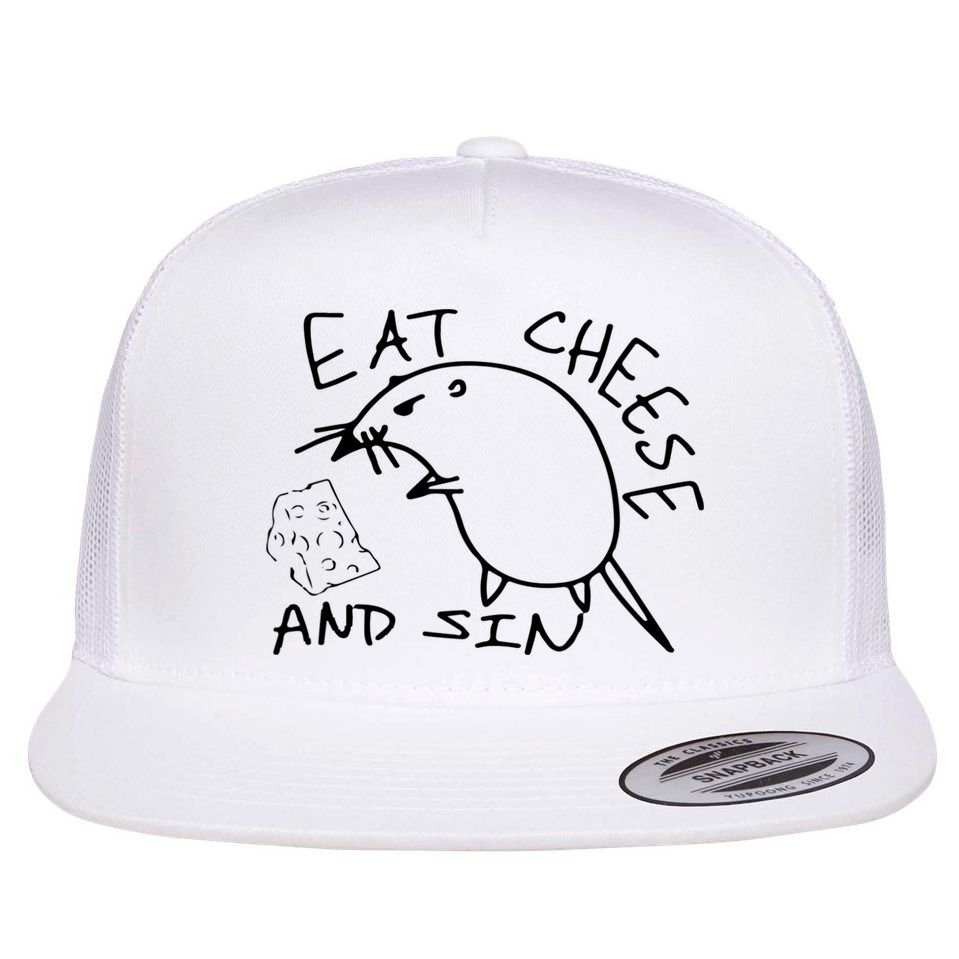 Buy Eat Cheese And Sin Funny Rat Flat Bill Trucker Hat
