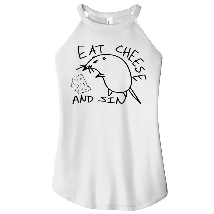 Buy Eat Cheese And Sin Funny Rat Women's Perfect Tri Rocker Tank