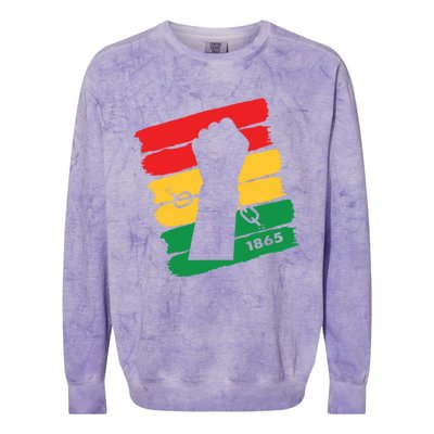 Break Every Chains Junenth Celebrate Freedom Day Gift Colorblast Crewneck Sweatshirt