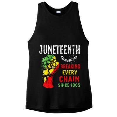 Breaking Every Chain Since 1865 Juneteenth Freedom Ladies PosiCharge Tri-Blend Wicking Tank