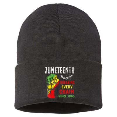 Breaking Every Chain Since 1865 Juneteenth Freedom Sustainable Knit Beanie