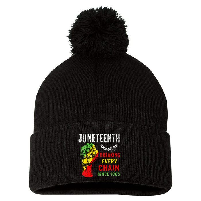 Breaking Every Chain Since 1865 Juneteenth Freedom Pom Pom 12in Knit Beanie