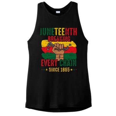 Breaking Every Chain Since 1865 Juneteenth Freedom Ladies PosiCharge Tri-Blend Wicking Tank