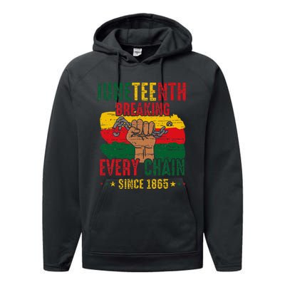 Breaking Every Chain Since 1865 Juneteenth Freedom Performance Fleece Hoodie