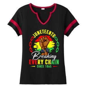 Breaking Every Chain Since 1865 Juneteenth Freedom Ladies Halftime Notch Neck Tee