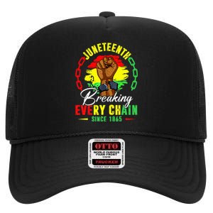 Breaking Every Chain Since 1865 Juneteenth Freedom High Crown Mesh Back Trucker Hat