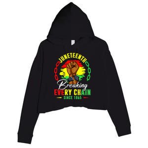 Breaking Every Chain Since 1865 Juneteenth Freedom Crop Fleece Hoodie