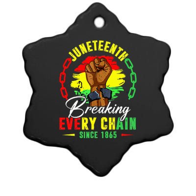 Breaking Every Chain Since 1865 Juneteenth Freedom Ceramic Star Ornament