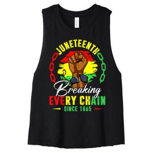 Breaking Every Chain Since 1865 Juneteenth Freedom Women's Racerback Cropped Tank