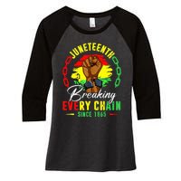 Breaking Every Chain Since 1865 Juneteenth Freedom Women's Tri-Blend 3/4-Sleeve Raglan Shirt