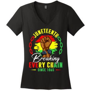 Breaking Every Chain Since 1865 Juneteenth Freedom Women's V-Neck T-Shirt