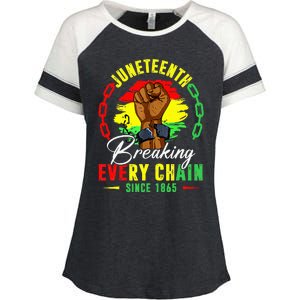 Breaking Every Chain Since 1865 Juneteenth Freedom Enza Ladies Jersey Colorblock Tee