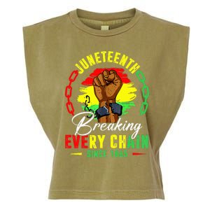 Breaking Every Chain Since 1865 Juneteenth Freedom Garment-Dyed Women's Muscle Tee