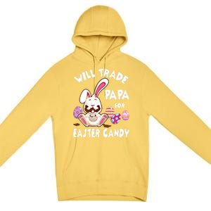 Bunny Eat Chocolate Eggs Will Trade Papa For Easter Candy Funny Gift Premium Pullover Hoodie