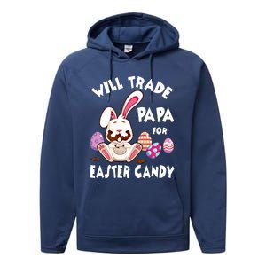 Bunny Eat Chocolate Eggs Will Trade Papa For Easter Candy Funny Gift Performance Fleece Hoodie