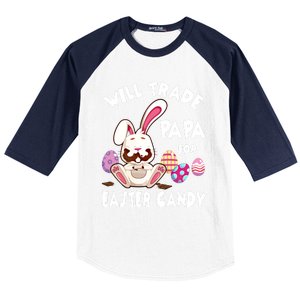 Bunny Eat Chocolate Eggs Will Trade Papa For Easter Candy Funny Gift Baseball Sleeve Shirt