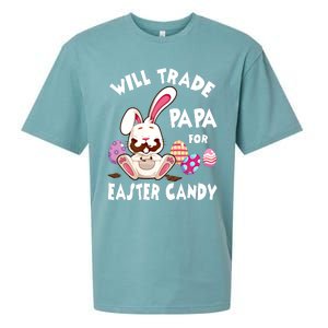 Bunny Eat Chocolate Eggs Will Trade Papa For Easter Candy Funny Gift Sueded Cloud Jersey T-Shirt