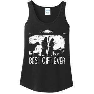 Best Ever Christmas Cool Jesus Nativity Scene Christian Ladies Essential Tank