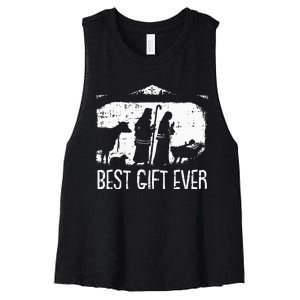 Best Ever Christmas Cool Jesus Nativity Scene Christian Women's Racerback Cropped Tank