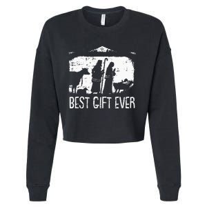 Best Ever Christmas Cool Jesus Nativity Scene Christian Cropped Pullover Crew