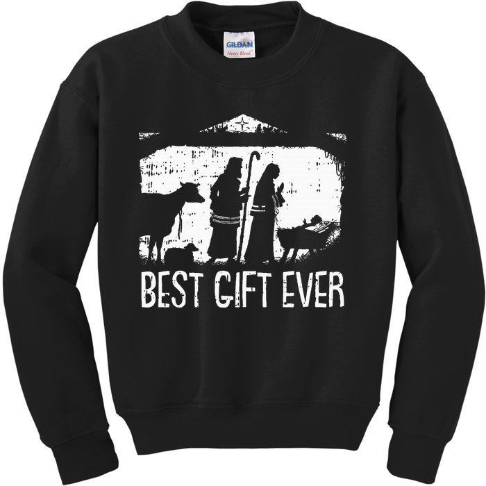 Best Ever Christmas Cool Jesus Nativity Scene Christian Kids Sweatshirt