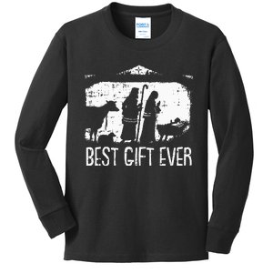 Best Ever Christmas Cool Jesus Nativity Scene Christian Kids Long Sleeve Shirt