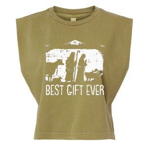 Best Ever Christmas Cool Jesus Nativity Scene Christian Garment-Dyed Women's Muscle Tee