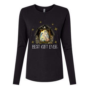 Best Ever Christmas Cool Jesus Nativity Scene Christian  Womens Cotton Relaxed Long Sleeve T-Shirt