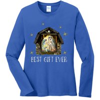 Best Ever Christmas Cool Jesus Nativity Scene Christian  Ladies Long Sleeve Shirt