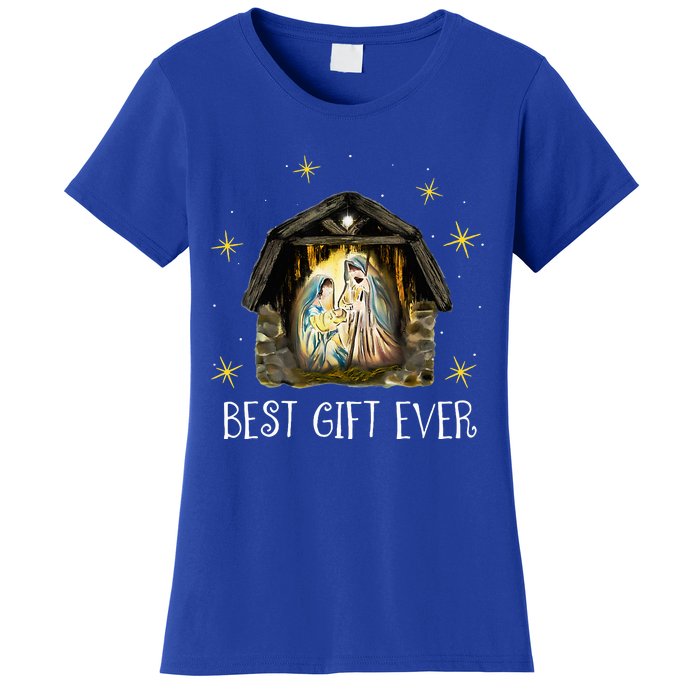 Best Ever Christmas Cool Jesus Nativity Scene Christian  Women's T-Shirt