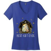 Best Ever Christmas Cool Jesus Nativity Scene Christian  Women's V-Neck T-Shirt