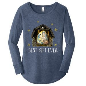 Best Ever Christmas Cool Jesus Nativity Scene Christian  Women's Perfect Tri Tunic Long Sleeve Shirt