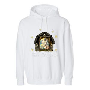 Best Ever Christmas Cool Jesus Nativity Scene Christian  Garment-Dyed Fleece Hoodie