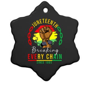 Breaking Every Chain Since 1865 Juneteenth Freedom Ceramic Star Ornament